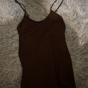 Brown tank top, or short dress, brand is active basic